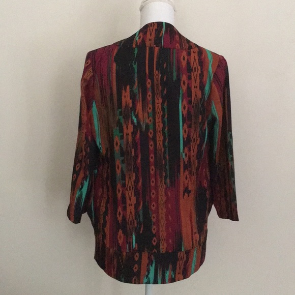 COLLECTIVE CONCEPTS Tribal Design Open Cardigan - Picture 4 of 5